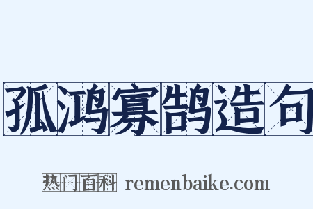 孤鸿寡鹄造句是什么意思的图片